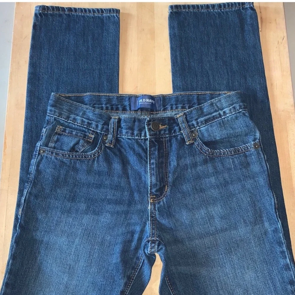 Old Navy Denim Blue Jeans Dark Wash Size 12 Regular Straight